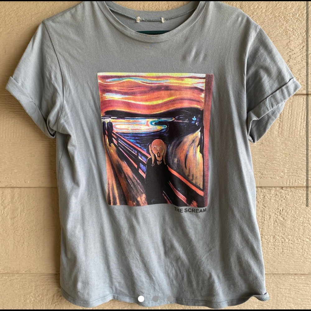 Blue T-Shirt with ‘The Scream’ Painting on front